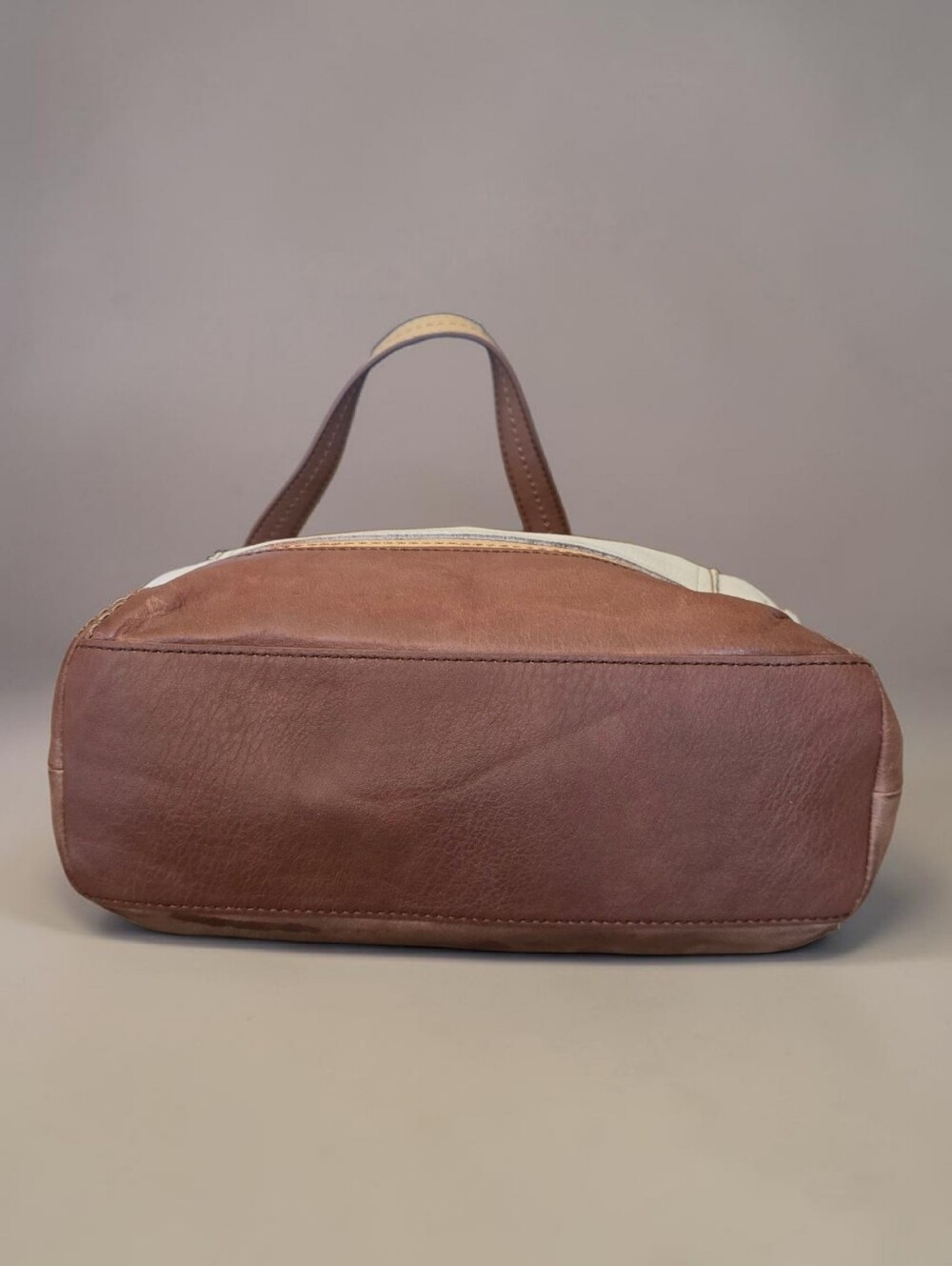 The Sak Kendra Leather Satchel Cream Brown Hobo Shoulder Bag - Picture 5 of 11